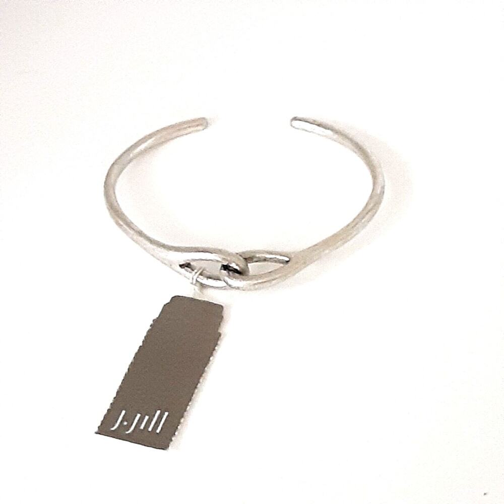 J.Jill NWT Brushed Distressed Silver Tone Cuff Bracelet  NEW Boho